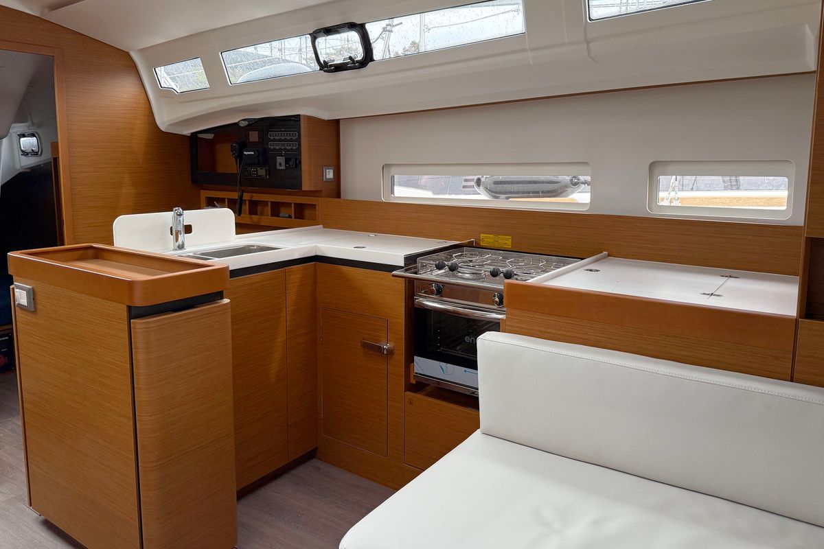 Galley of Maral, a Jeanneau Sun Odyssey 410 sailboat at Punat, Croatia