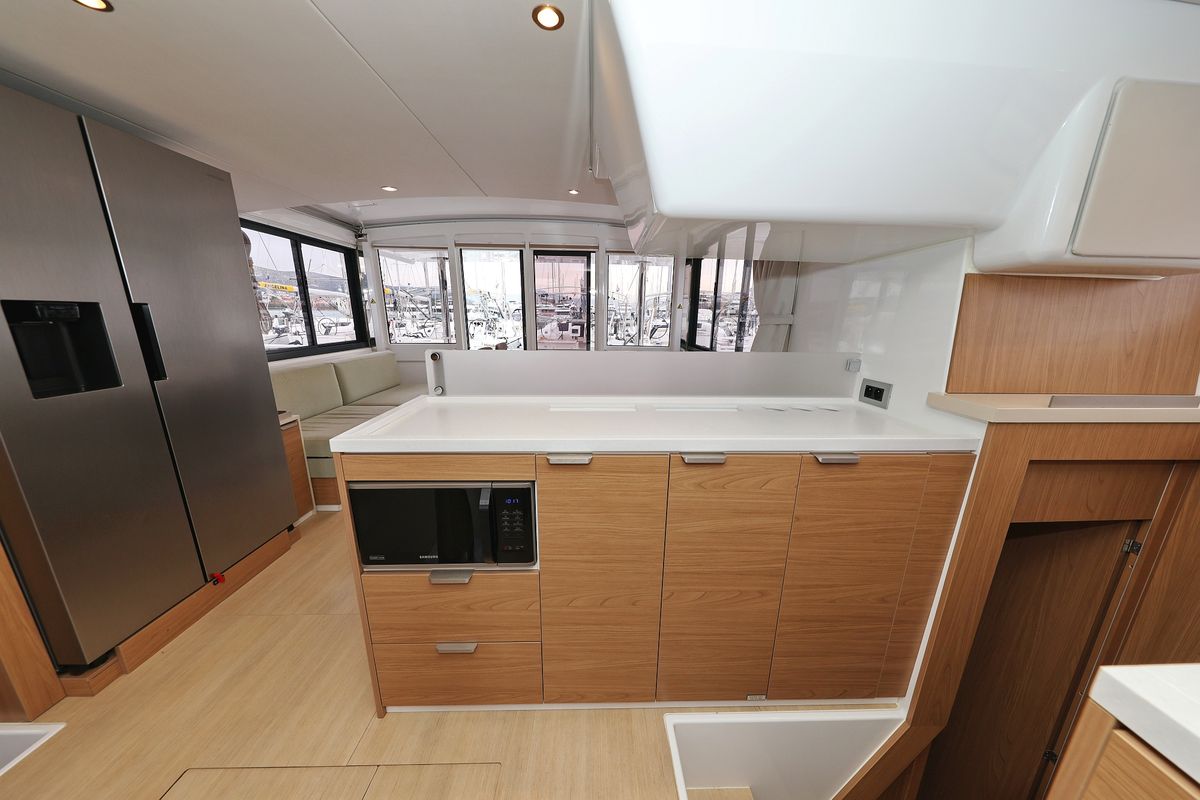 Galley of Double Trouble, a Bali 4.4 catamaran at Općina Rogoznica, Croatia