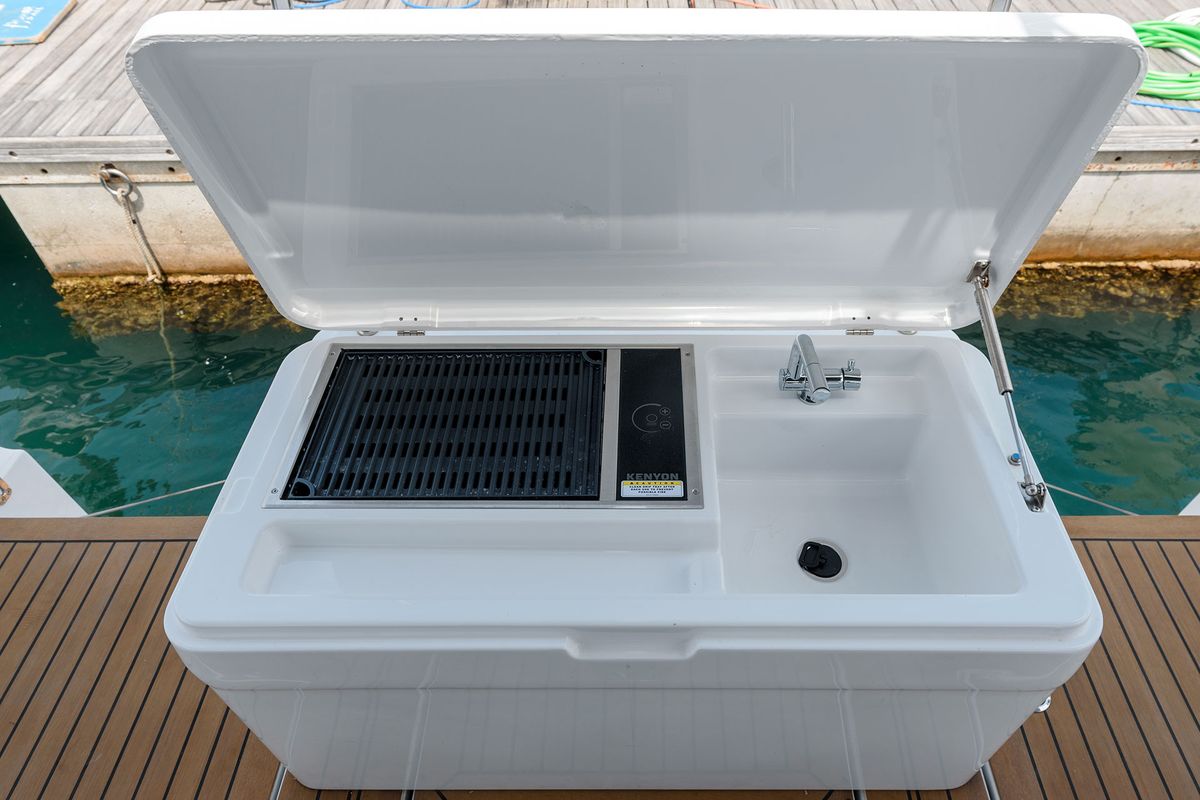 Deck of Atena - Water maker, Solar Panel, a Hanse Yachts Hanse 508 sailboat at Cannigione, Italy