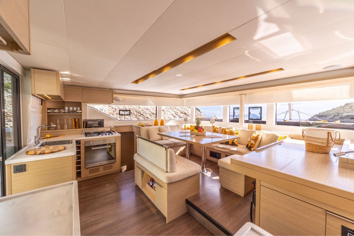 Galley of DOLCIA, a Lagoon 51 catamaran at Municipal Unit of Lefkada, Greece