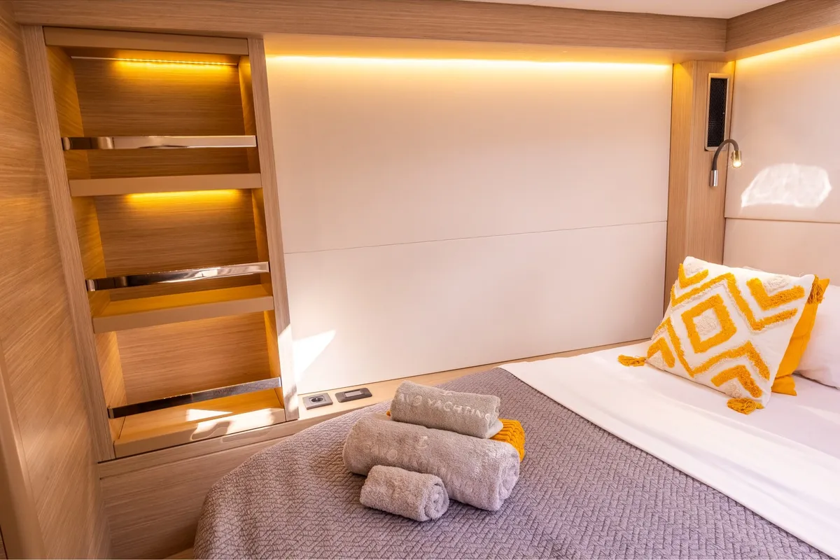 Cabin on DOLCIA, a Lagoon 51 catamaran at Municipal Unit of Lefkada, Greece