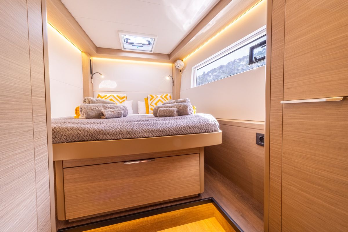 Cabin on DOLCIA, a Lagoon 51 catamaran at Municipal Unit of Lefkada, Greece