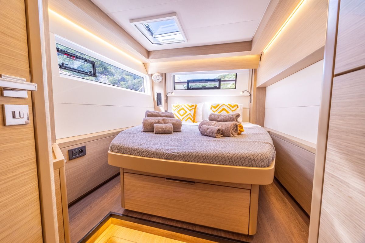Cabin on DOLCIA, a Lagoon 51 catamaran at Municipal Unit of Lefkada, Greece
