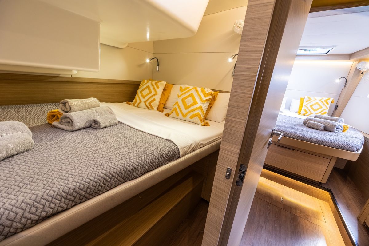 Cabin on DOLCIA, a Lagoon 51 catamaran at Municipal Unit of Lefkada, Greece