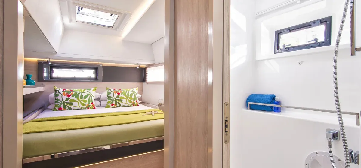 Cabin on Moorings 4500L/10 Crewed, a Leopard 45 catamaran at Bois D'Orange, Saint Lucia