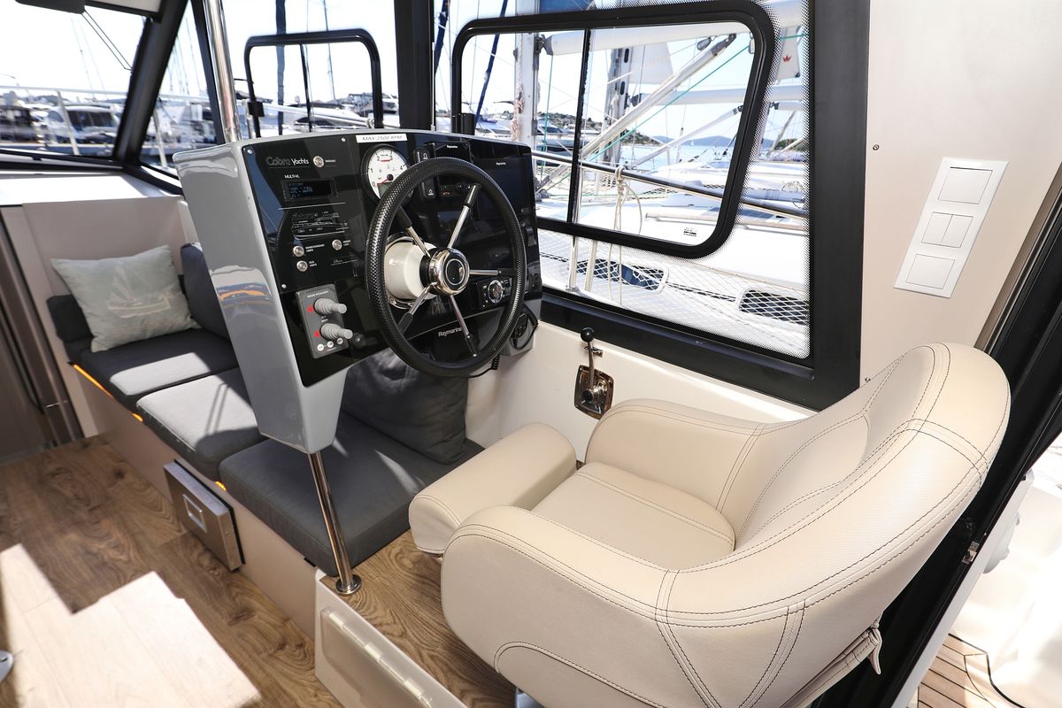 Cockpit of Muneca, a Cobra Yachts Futura 40 Grand Horizon yacht at Grad Vodice, Croatia