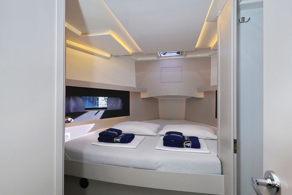 Cabin on Muneca, a Cobra Yachts Futura 40 Grand Horizon yacht at Grad Vodice, Croatia