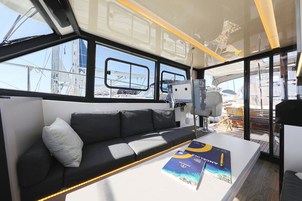 Salon of Muneca, a Cobra Yachts Futura 40 Grand Horizon yacht at Grad Vodice, Croatia