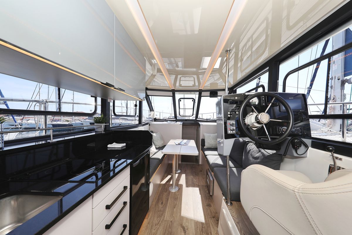 Salon of Muneca, a Cobra Yachts Futura 40 Grand Horizon yacht at Grad Vodice, Croatia