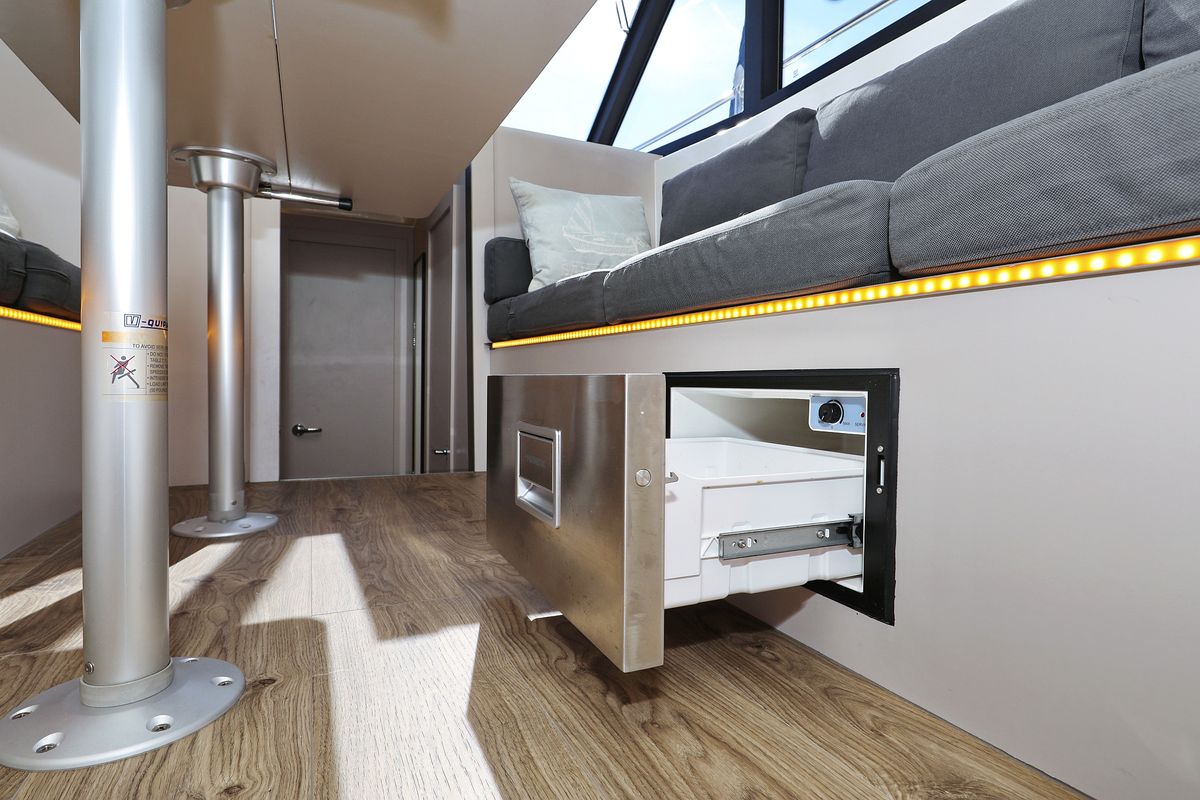 Salon of Muneca, a Cobra Yachts Futura 40 Grand Horizon yacht at Grad Vodice, Croatia
