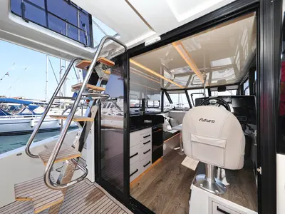 Salon of Muneca, a Cobra Yachts Futura 40 Grand Horizon yacht at Grad Vodice, Croatia