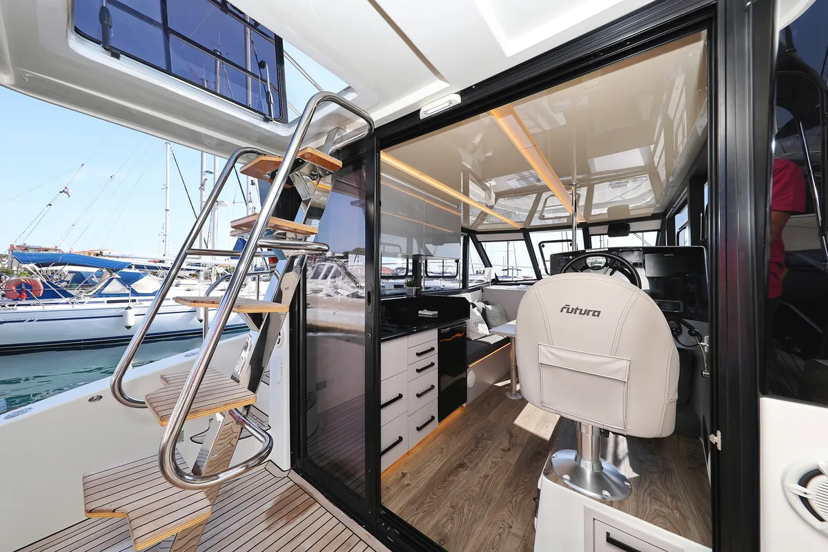 Salon of Muneca, a Cobra Yachts Futura 40 Grand Horizon yacht at Grad Vodice, Croatia