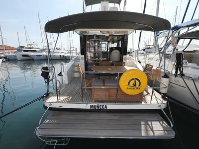 Deck of Muneca, a Cobra Yachts Futura 40 Grand Horizon yacht at Grad Vodice, Croatia