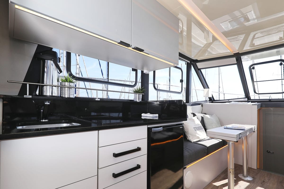 Galley of Muneca, a Cobra Yachts Futura 40 Grand Horizon yacht at Grad Vodice, Croatia
