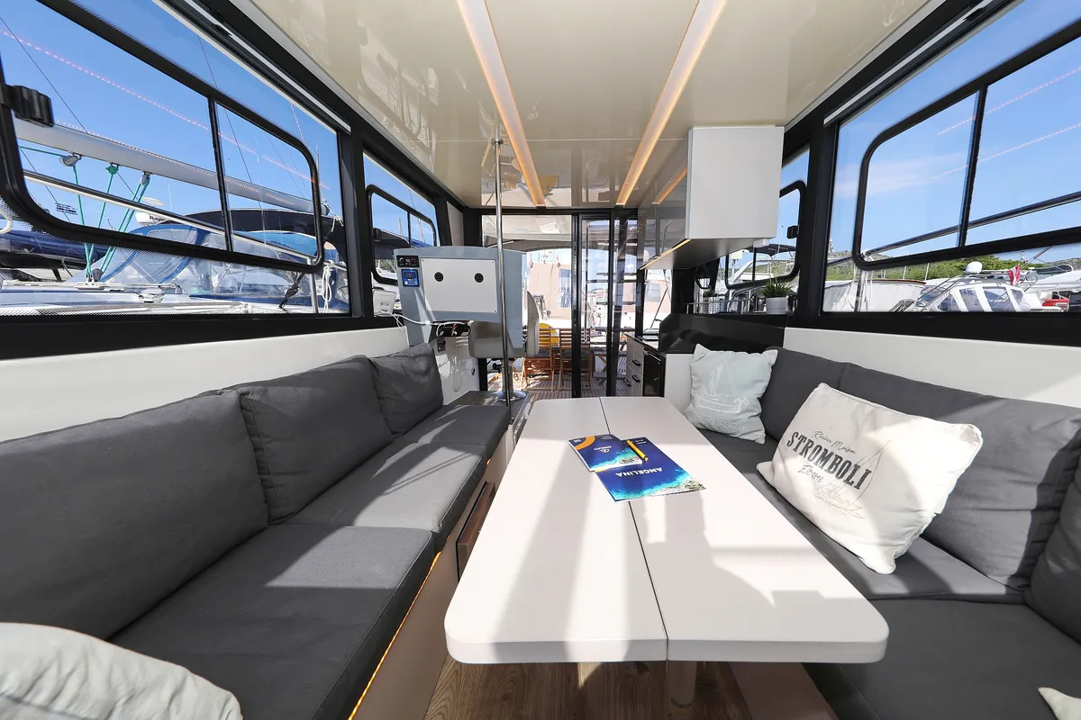 Salon of Muneca, a Cobra Yachts Futura 40 Grand Horizon yacht at Grad Vodice, Croatia