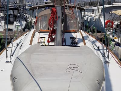 Deck of Sifnos 46.1, a Beneteau Oceanis 46 sailboat at Athens, Greece