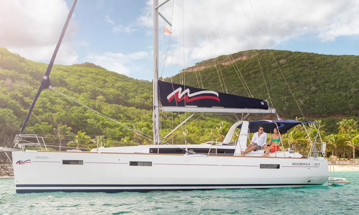 Exterior view of Moorings 42.3 Exclusive, a Gulet Moorings 42.3 sailboat at Marigot, France