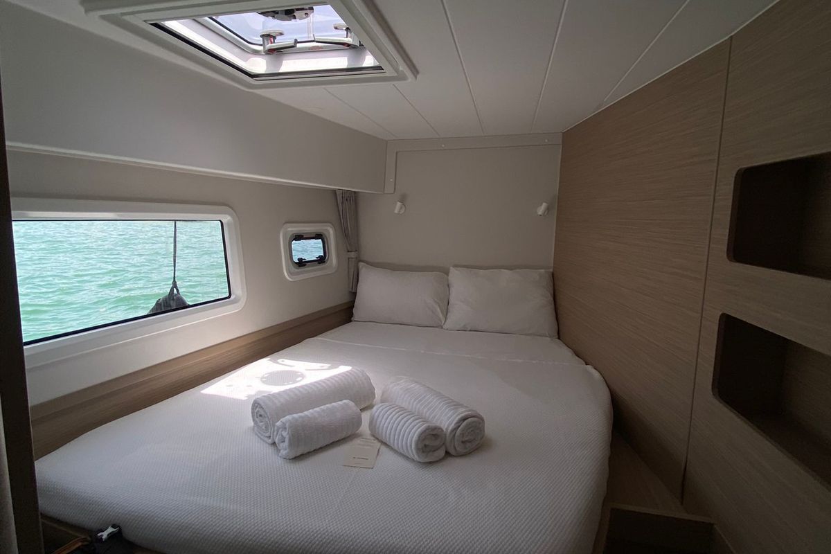 Cabin on Mare, a Lagoon 42 catamaran at Marmaris, Turkey
