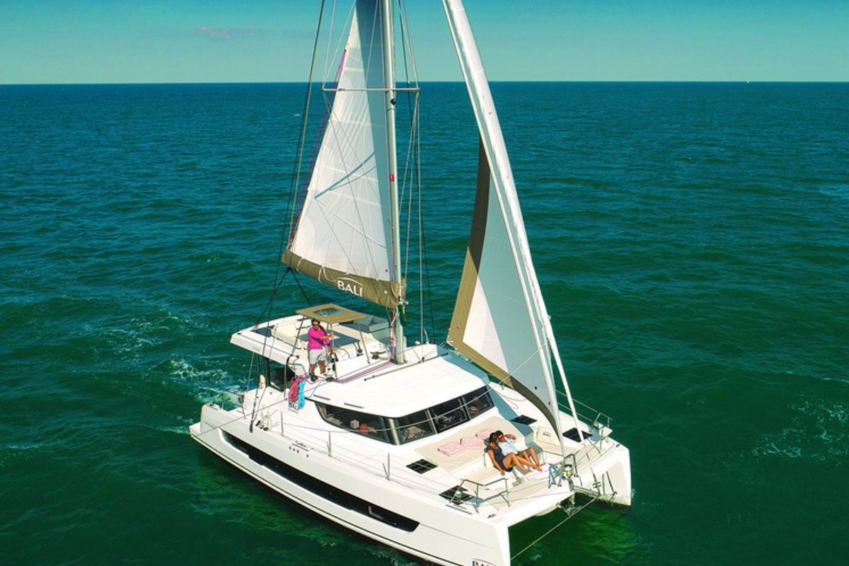 Exterior view of Day Dream, a Bali Catspace catamaran at Grad Pula, Croatia