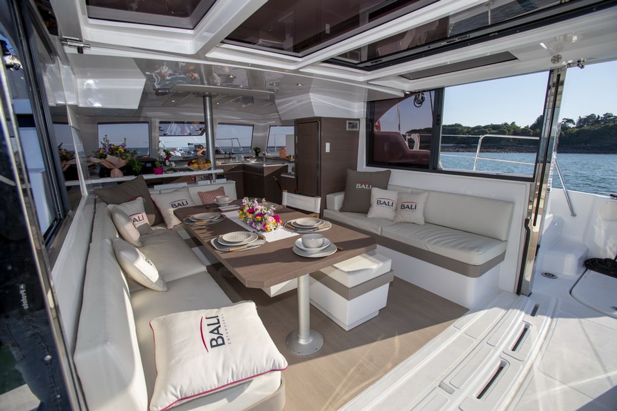 Deck of Day Dream, a Bali Catspace catamaran at Grad Pula, Croatia