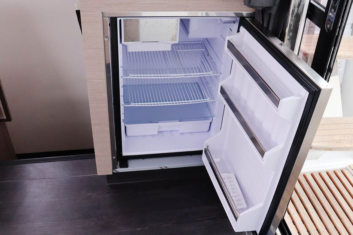 Galley of Instigator, a Fountaine Pajot Tanna 47 catamaran at Road Town, British Virgin Islands