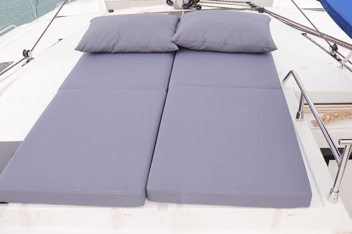 Deck of Instigator, a Fountaine Pajot Tanna 47 catamaran at Road Town, British Virgin Islands