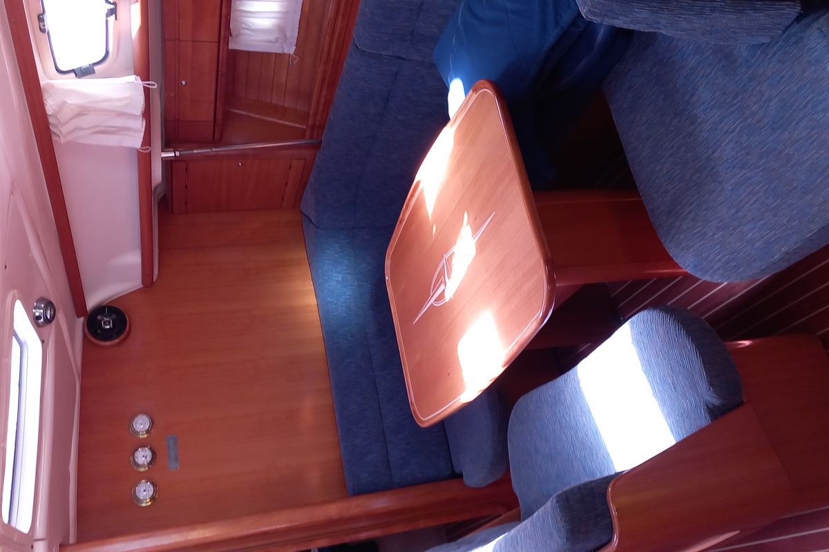 Salon of Eowyn G, a Bavaria 39 Cruiser sailboat at Grad Trogir, Croatia