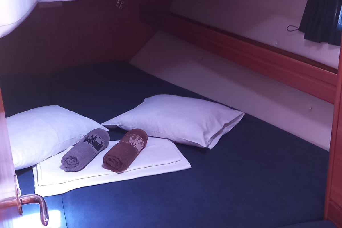 Cabin on Eowyn G, a Bavaria 39 Cruiser sailboat at Grad Trogir, Croatia