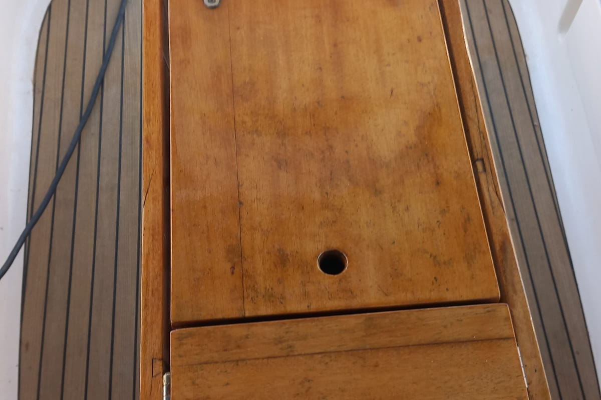 Deck of Eowyn G, a Bavaria 39 Cruiser sailboat at Grad Trogir, Croatia