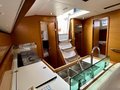 Galley of Hallyday, a Jeanneau Sun Odyssey 449 sailboat at Općina Sukošan, Croatia