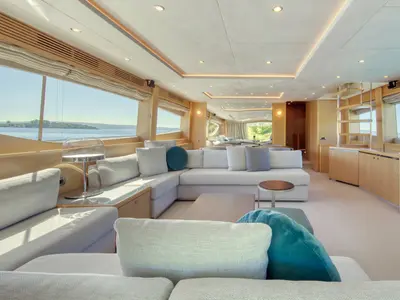 Salon of Insieme, a Princess Yachts Princess 85 yacht at Grad Trogir, Croatia