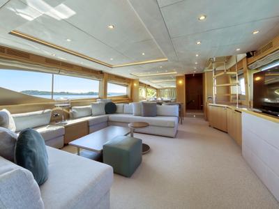 Salon of Insieme, a Princess Yachts Princess 85 yacht at Grad Trogir, Croatia
