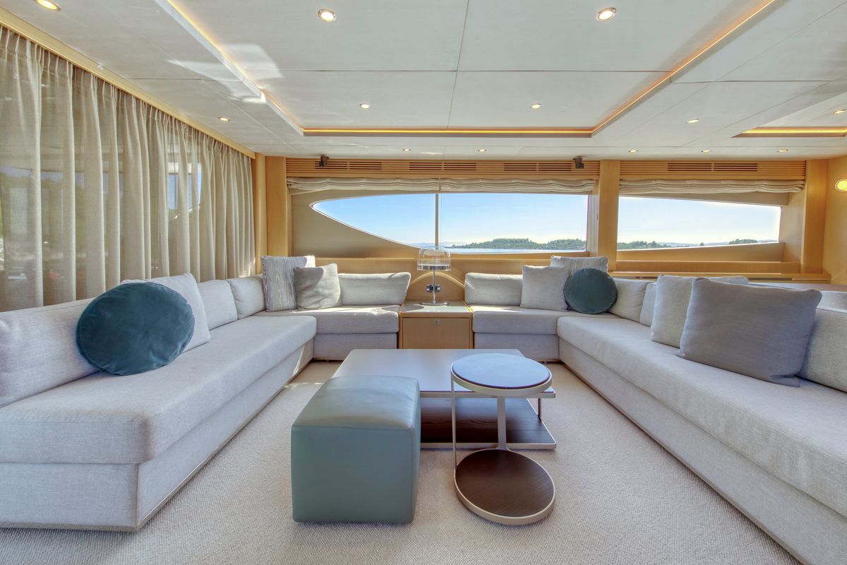 Salon of Insieme, a Princess Yachts Princess 85 yacht at Grad Trogir, Croatia