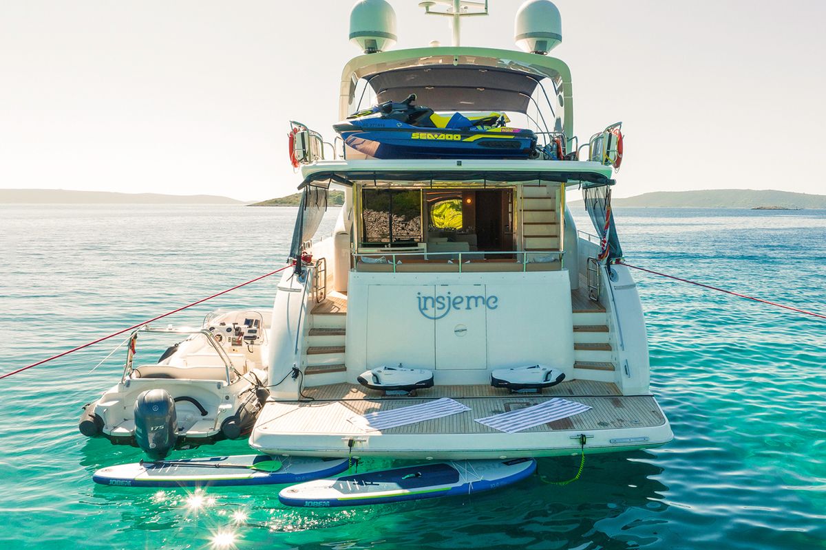Exterior view of Insieme, a Princess Yachts Princess 85 yacht at Grad Trogir, Croatia