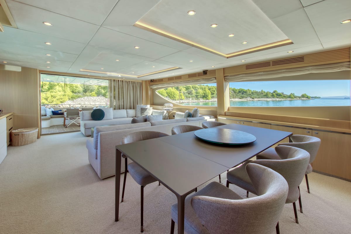 Salon of Insieme, a Princess Yachts Princess 85 yacht at Grad Trogir, Croatia
