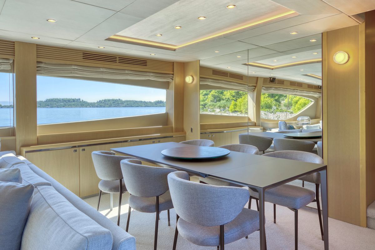 Salon of Insieme, a Princess Yachts Princess 85 yacht at Grad Trogir, Croatia