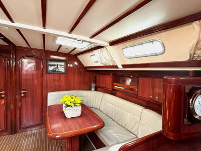 Salon of OSY VI, a Ocean Star 56.1 sailboat at Athens, Greece