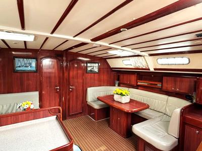 Salon of OSY VI, a Ocean Star 56.1 sailboat at Athens, Greece