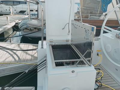 Deck of AirTime 1, a Elan Impression 40.1 sailboat at Punat, Croatia