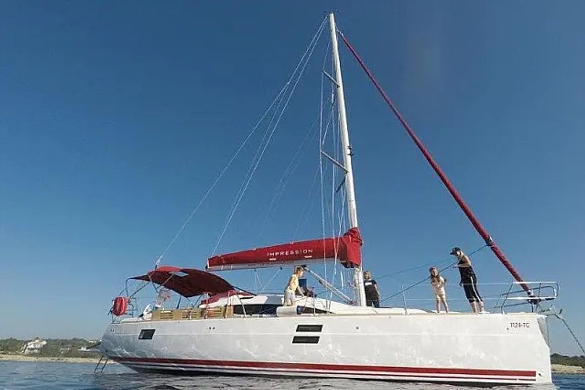 Exterior view of Google, a Elan Impression 40 sailboat at Grad Trogir, Croatia