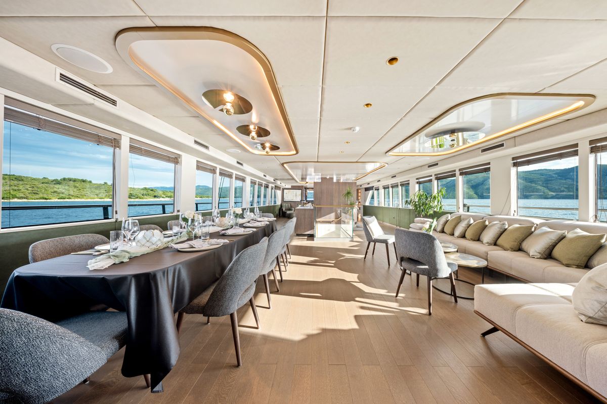 Salon of Anima Maris, a Gulet Luxury Sailing Yacht sailboat at Split, Croatia