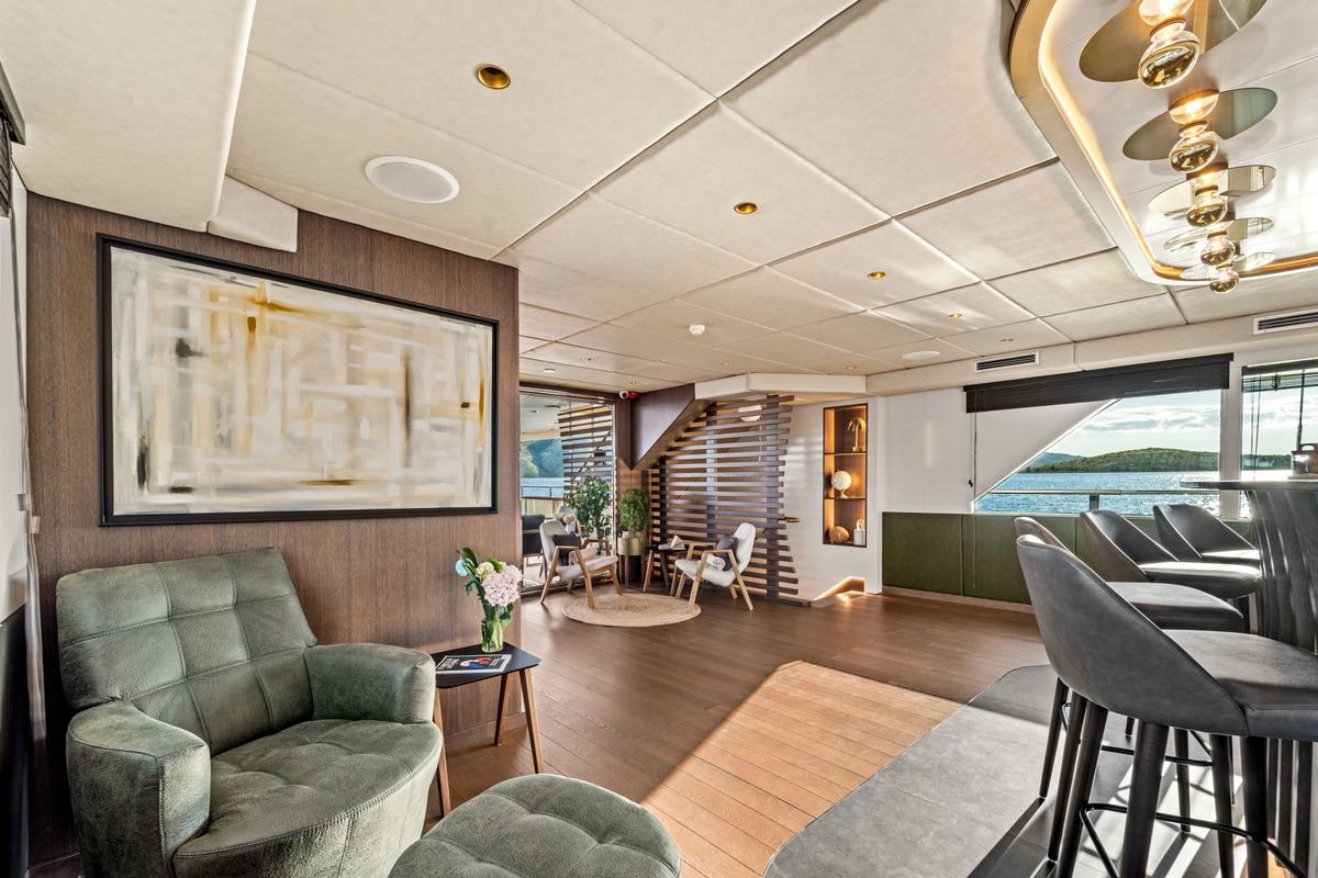 Salon of Anima Maris, a Gulet Luxury Sailing Yacht sailboat at Split, Croatia