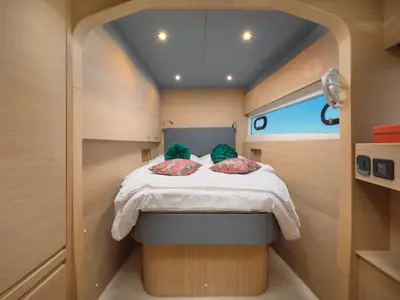 Cabin on By My Side, a Aquila Yachts Aquila 54 Yacht catamaran at Grad Šibenik, Croatia