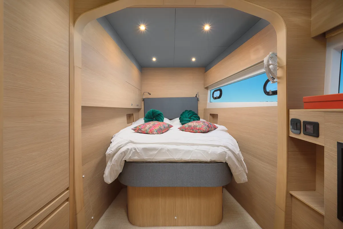 Cabin on By My Side, a Aquila Yachts Aquila 54 Yacht catamaran at Grad Šibenik, Croatia