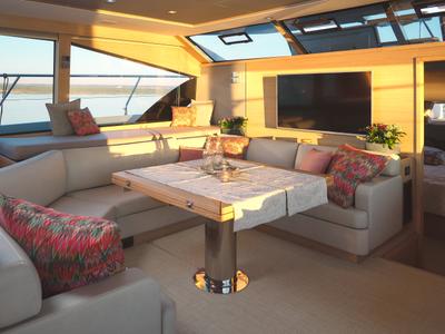 Salon of By My Side, a Aquila Yachts Aquila 54 Yacht catamaran at Grad Šibenik, Croatia