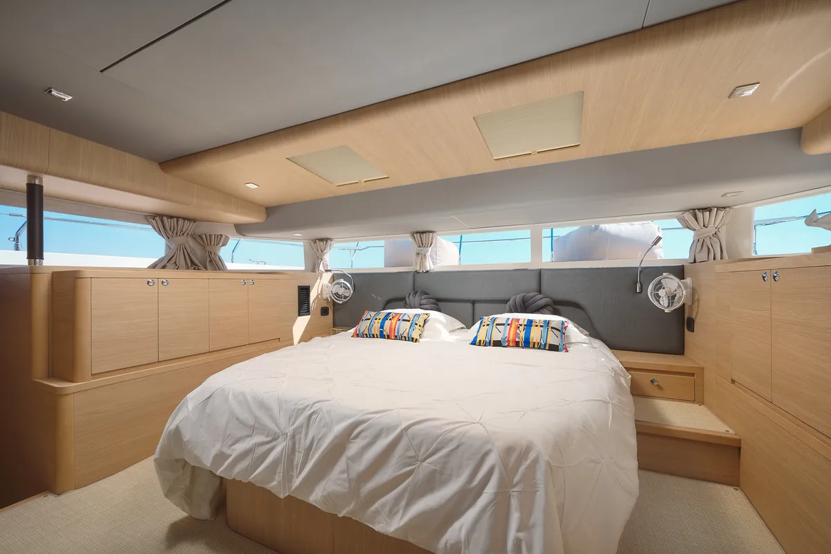 Cabin on By My Side, a Aquila Yachts Aquila 54 Yacht catamaran at Grad Šibenik, Croatia