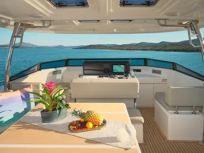 Cockpit of By My Side, a Aquila Yachts Aquila 54 Yacht catamaran at Grad Šibenik, Croatia