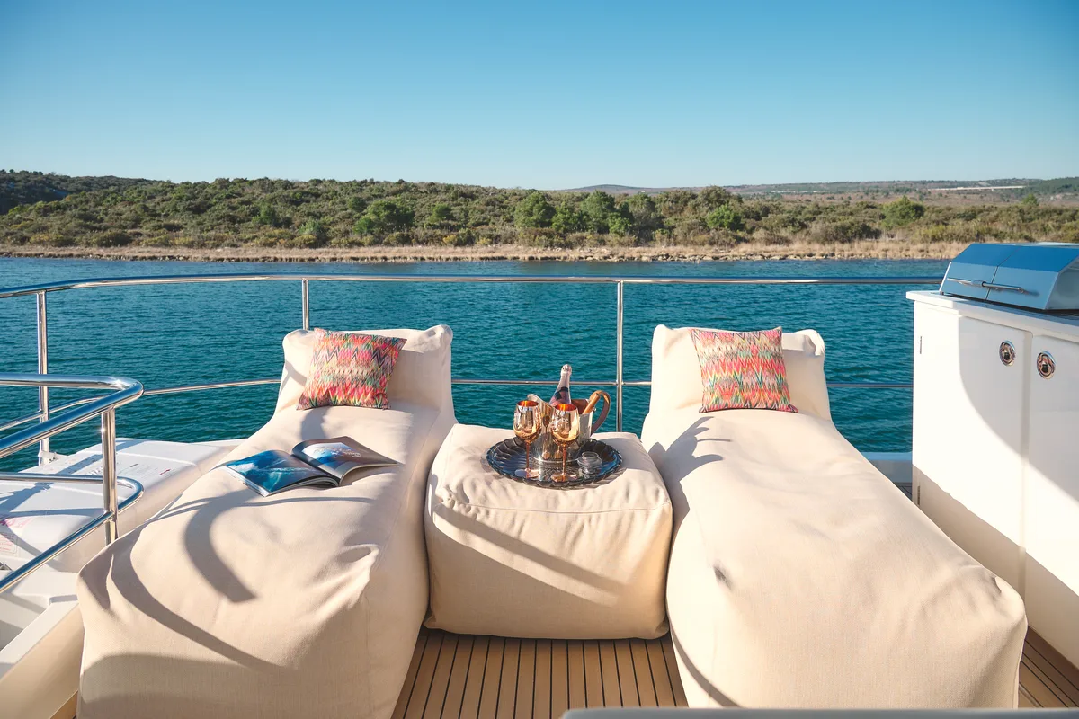 Deck of By My Side, a Aquila Yachts Aquila 54 Yacht catamaran at Grad Šibenik, Croatia