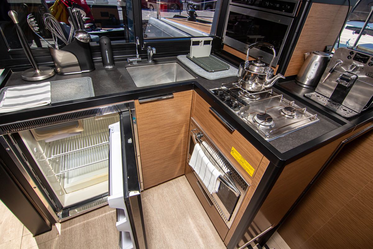Galley of Sol Invictus, a Lagoon 40 catamaran at Preveza, Greece