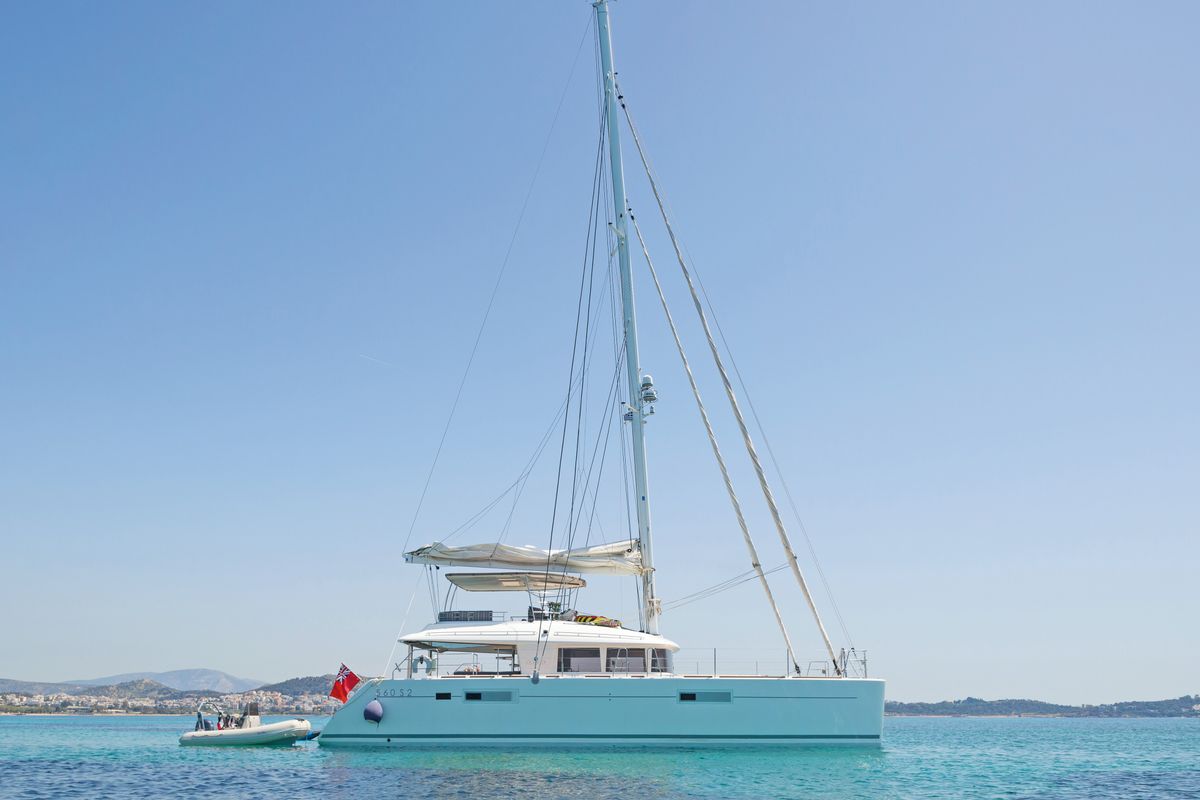Exterior view of Cool Breeze, a Lagoon 560 catamaran at Općina Marina, Croatia